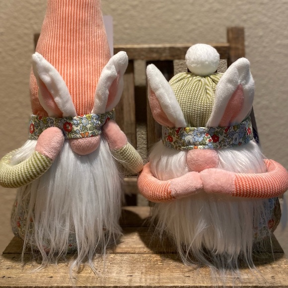 Spring Bunny Plush Gnomes Set Of 2, Spring Floral Gnomes, Bunny Gnomes - Picture 6 of 14